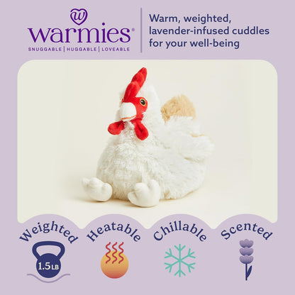 Microwavable & Weighted Stuffed Animals, Chicken - Heated Stuffed Animal Plushie for Warmth & Comfort - Cute Soft Plush Toys for Adults & Children (Boys, Girls, Babies & Toddlers)