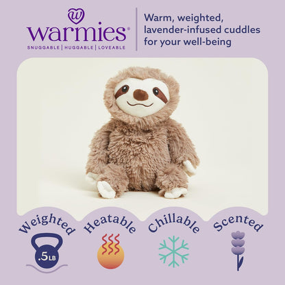 Junior Microwavable & Weighted Stuffed Animals, Sloth - Heated Stuffed Animal Plushie for Warmth & Comfort - Cute Soft Plush Toys for Adults & Children (Boys, Girls, Babies & Toddlers)