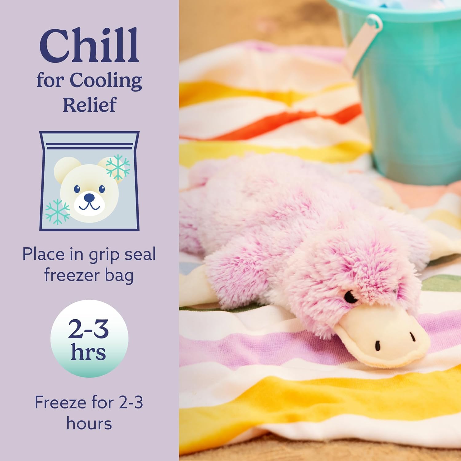 Microwavable & Weighted Stuffed Animals, Platypus - Heated Stuffed Animal Plushie for Warmth & Comfort - Cute Soft Plush Toys for Adults & Children (Boys, Girls, Babies & Toddlers)