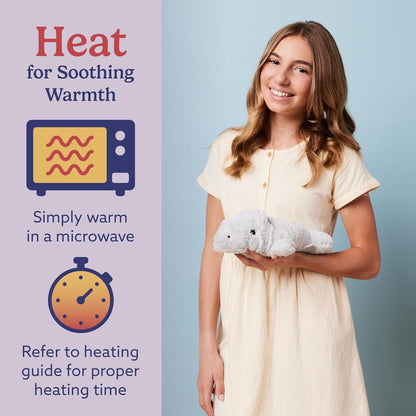 Microwavable & Weighted Stuffed Animals, Manatee - Heated Stuffed Animal Plushie for Warmth & Comfort - Cute Soft Plush Toys for Adults & Children (Boys, Girls, Babies & Toddlers)