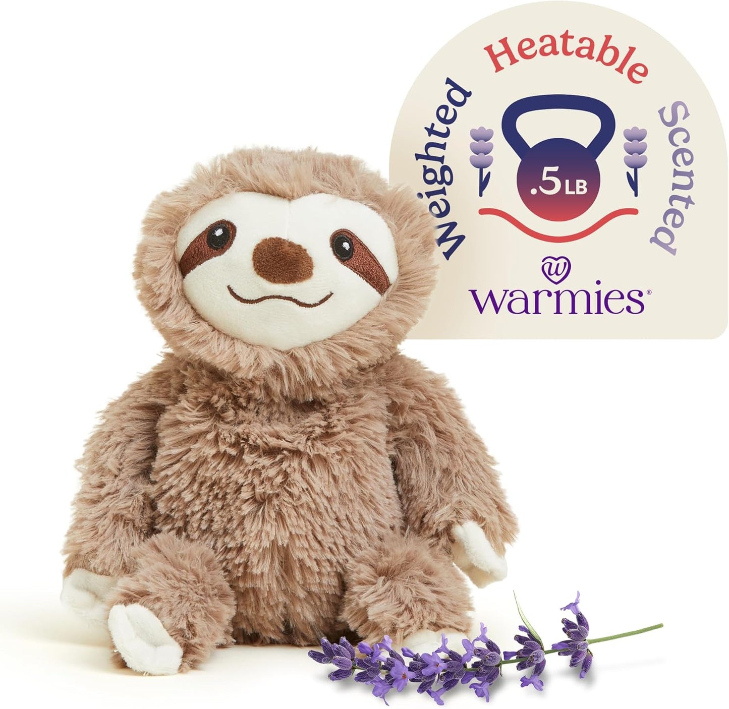 Junior Microwavable & Weighted Stuffed Animals, Sloth - Heated Stuffed Animal Plushie for Warmth & Comfort - Cute Soft Plush Toys for Adults & Children (Boys, Girls, Babies & Toddlers)