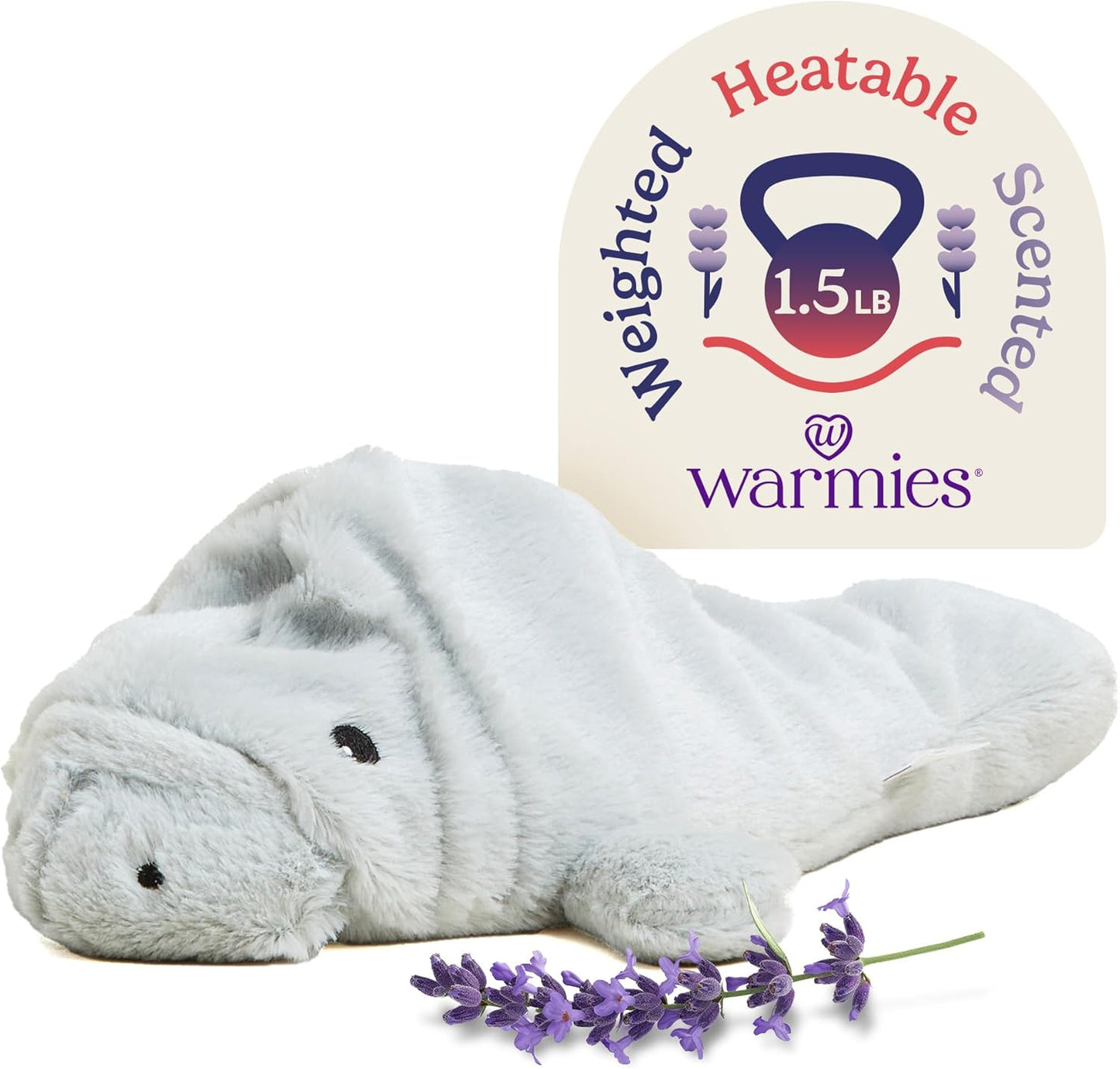 Microwavable & Weighted Stuffed Animals, Manatee - Heated Stuffed Animal Plushie for Warmth & Comfort - Cute Soft Plush Toys for Adults & Children (Boys, Girls, Babies & Toddlers)