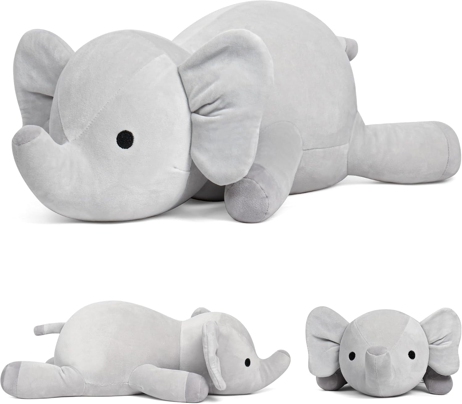Elephant Weighted Stuffed Animals 24In 4.2Lbs, Big Weighted Stuffed Animal Elephant Plush Toys Plushies Pillows Gifts for Kids, Adutls, Boys and Girls