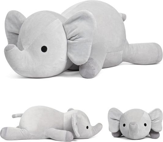 Elephant Weighted Stuffed Animals 24In 4.2Lbs, Big Weighted Stuffed Animal Elephant Plush Toys Plushies Pillows Gifts for Kids, Adutls, Boys and Girls