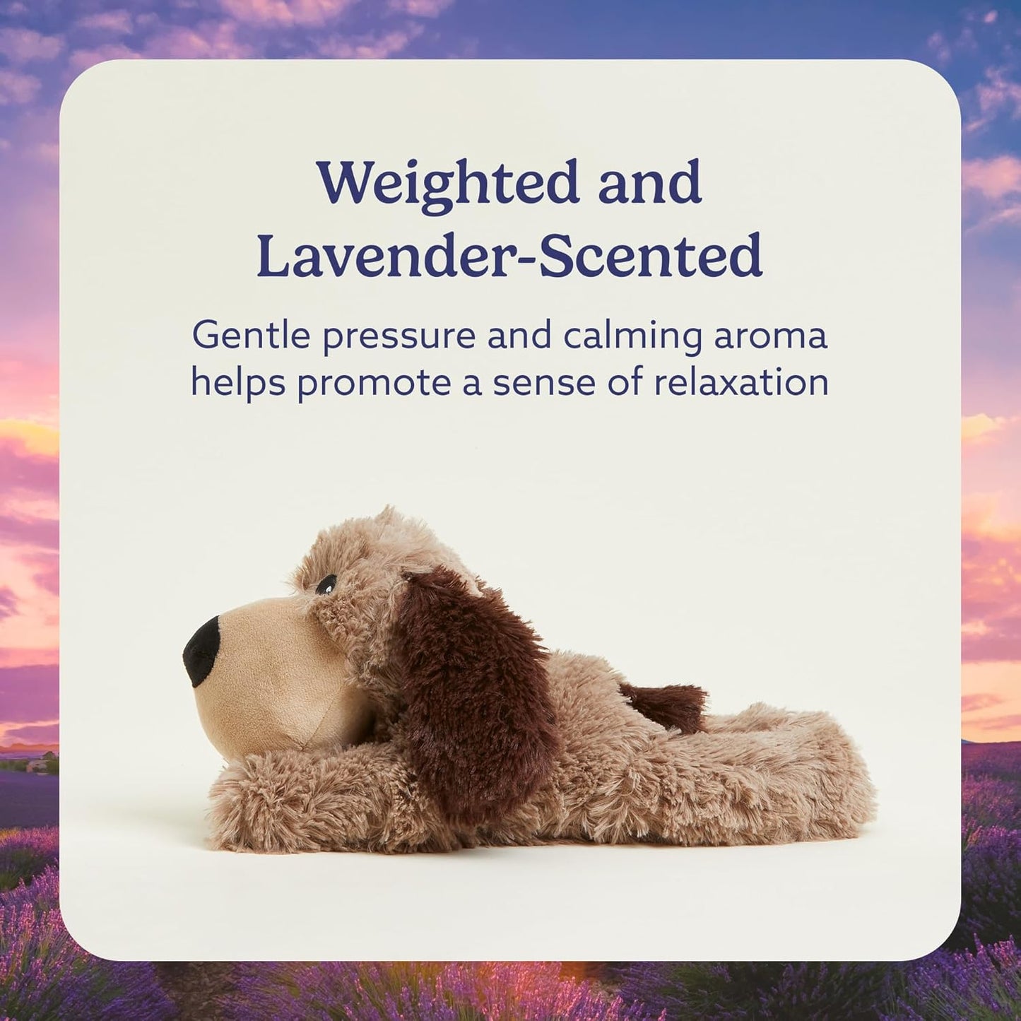 Microwavable & Weighted Stuffed Animals, Brown Dog - Heated Stuffed Animal Plushie for Warmth & Comfort - Cute Soft Plush Toys for Adults & Children (Boys, Girls, Babies & Toddlers)
