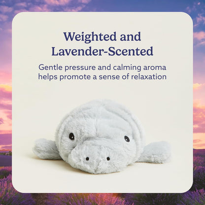 Microwavable & Weighted Stuffed Animals, Manatee - Heated Stuffed Animal Plushie for Warmth & Comfort - Cute Soft Plush Toys for Adults & Children (Boys, Girls, Babies & Toddlers)