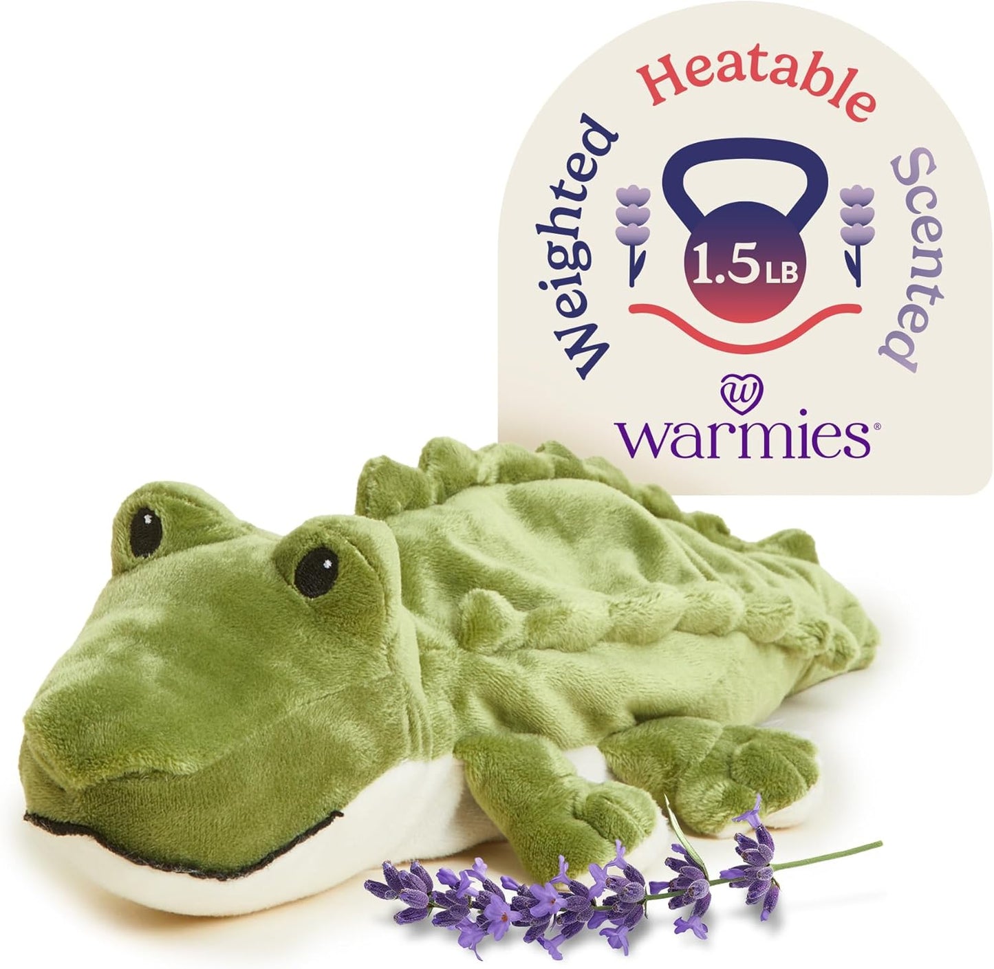 Microwavable & Weighted Stuffed Animals, Alligator - Heated Stuffed Animal Plushie for Warmth & Comfort - Cute Soft Plush Toys for Boys, Girls, Babies & Toddlers