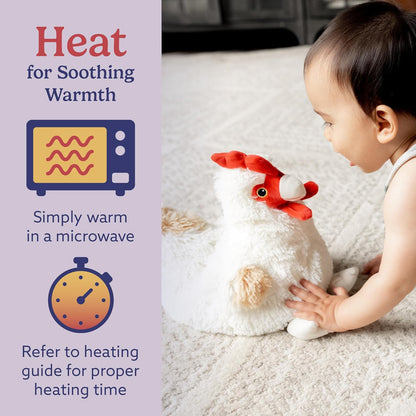 Microwavable & Weighted Stuffed Animals, Chicken - Heated Stuffed Animal Plushie for Warmth & Comfort - Cute Soft Plush Toys for Adults & Children (Boys, Girls, Babies & Toddlers)